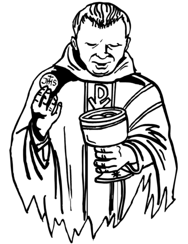 Christian Priest Coloring Page